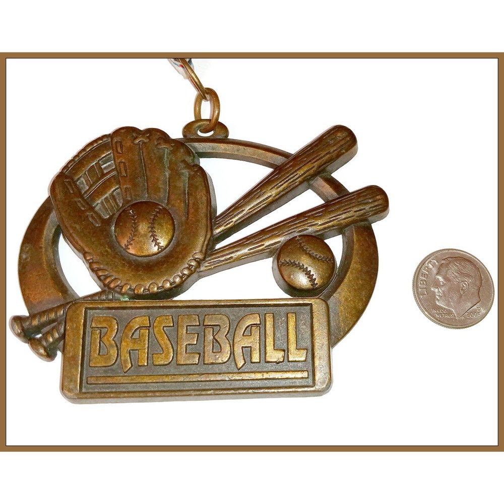 Vintage‎ Bronze Baseball Trophy Pendant